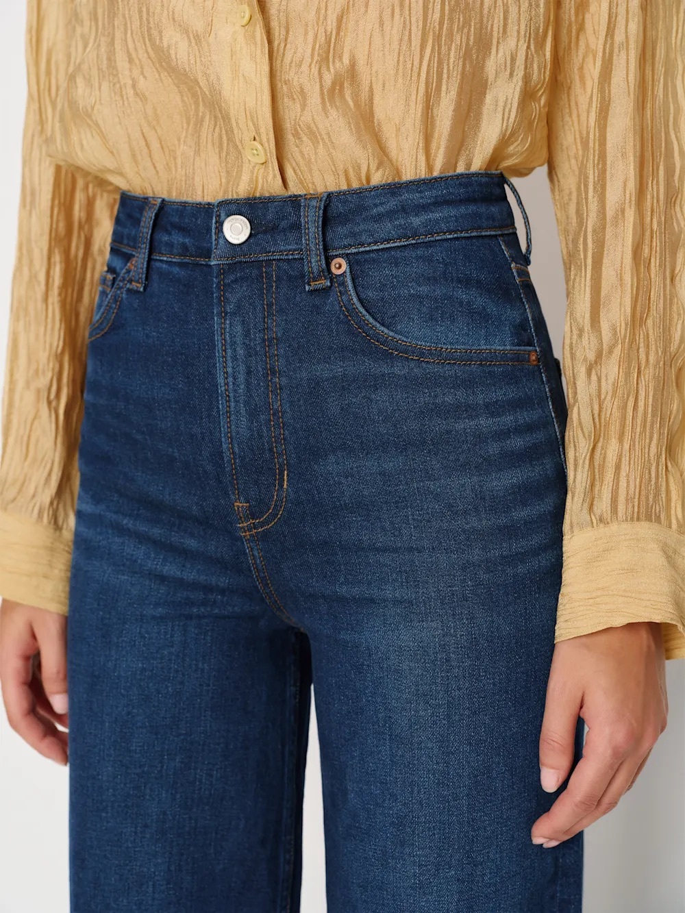 NWT Reformation Bex Super Stretch High Rise Wide Leg Jeans in “Wheeler” - Picture 6 of 15